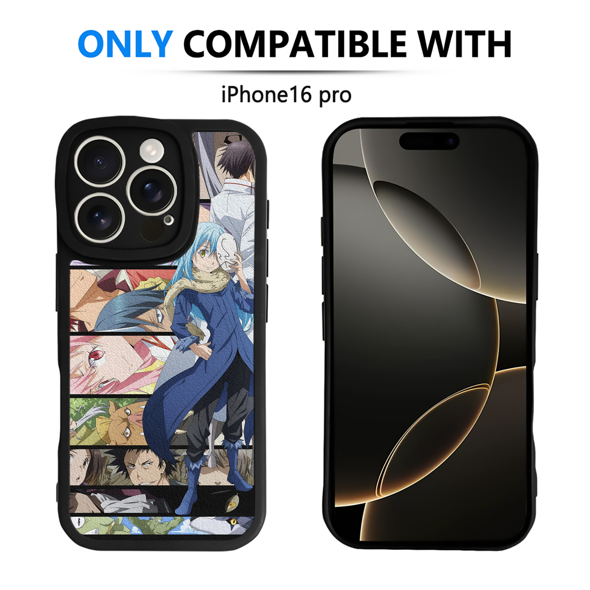 （画像用） 転スラ Regarding Reincarnated to Slime 【iPhone 16シリーズ対応】シリコンスマホケース（レザー調） 材質：シリコン